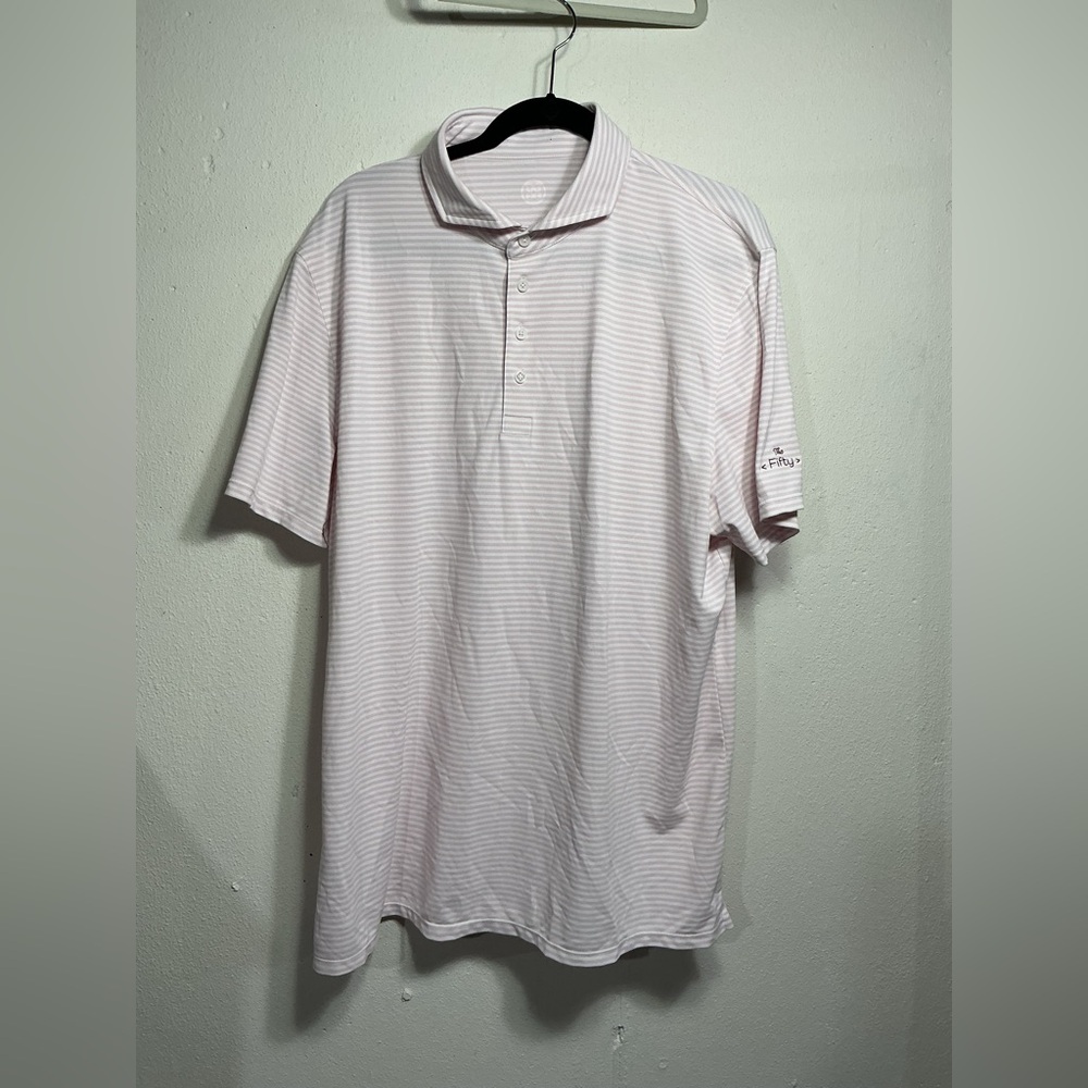 Classic Pink Striped Polo Shirt
